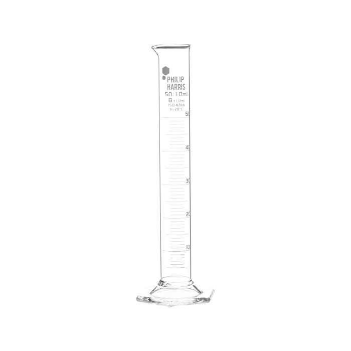 Philip Harris Glass Measuring Cylinder 50ml - Pack of 10