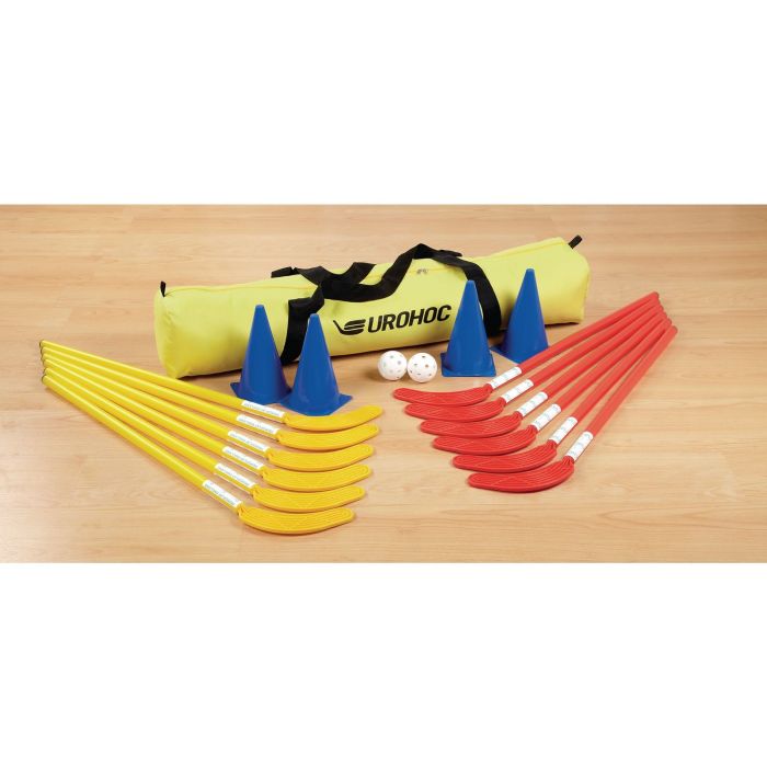 Eurohoc Floorball Hockey Set - Junior - Red/Yellow/Blue