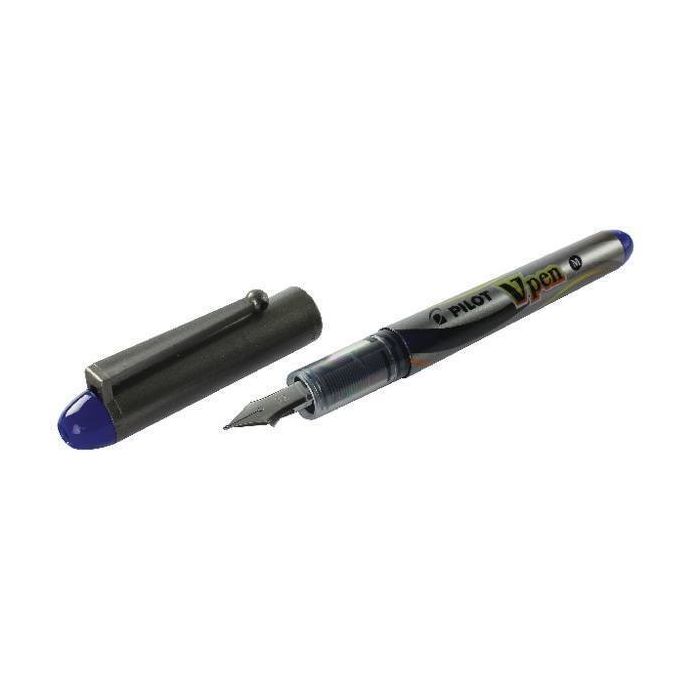 Pilot Vpen Disposable Fountain Pen Blue/Grey Barrel - Pack of 12