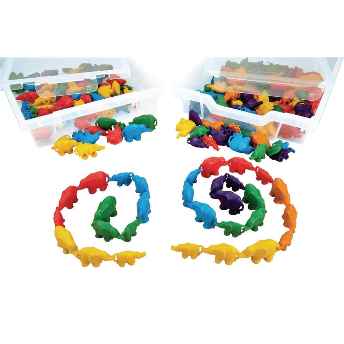 Linking Elephants - 4 Colours - Pack of 80