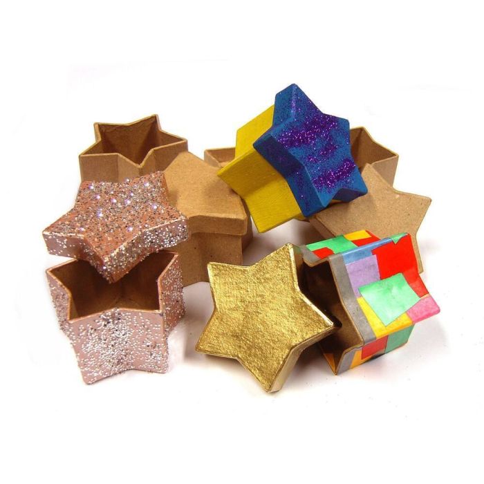 Star Shaped Paper Mache Boxes - Pack of 10