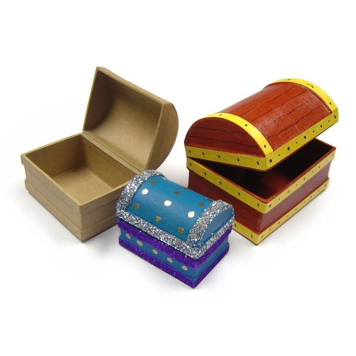 Paper Mache Treausre Chests - Pack of 3