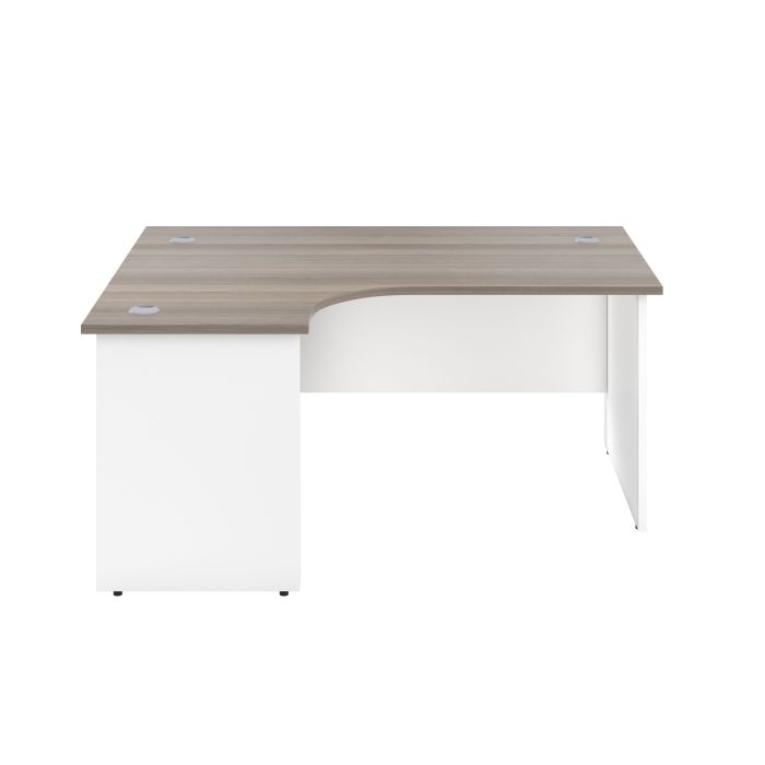 Panel Plus Radial Left Hand Desk Grey Oak