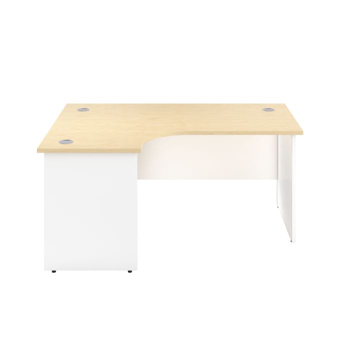 Panel Plus Radial Left Hand Desk Maple