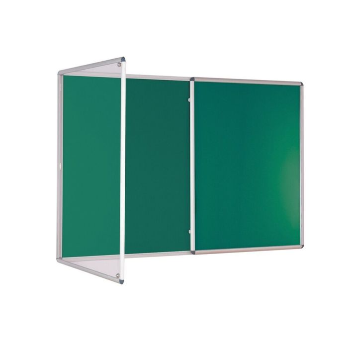 Premium Tamperproof Lockable Noticeboard 1200 x 1800mm - Green