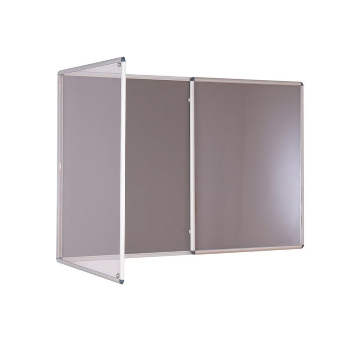 Premium Tamperproof Lockable Noticeboard 1200 x 2400mm - Grey