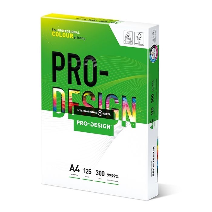 ProDesign Smooth Colour Laser Card A4 300gsm White - Pack of 125