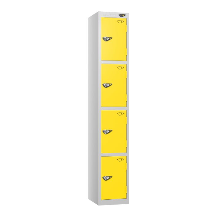 Lockers - Full Height- Flat Top- Depth 45cm- Yellow- 4 Door