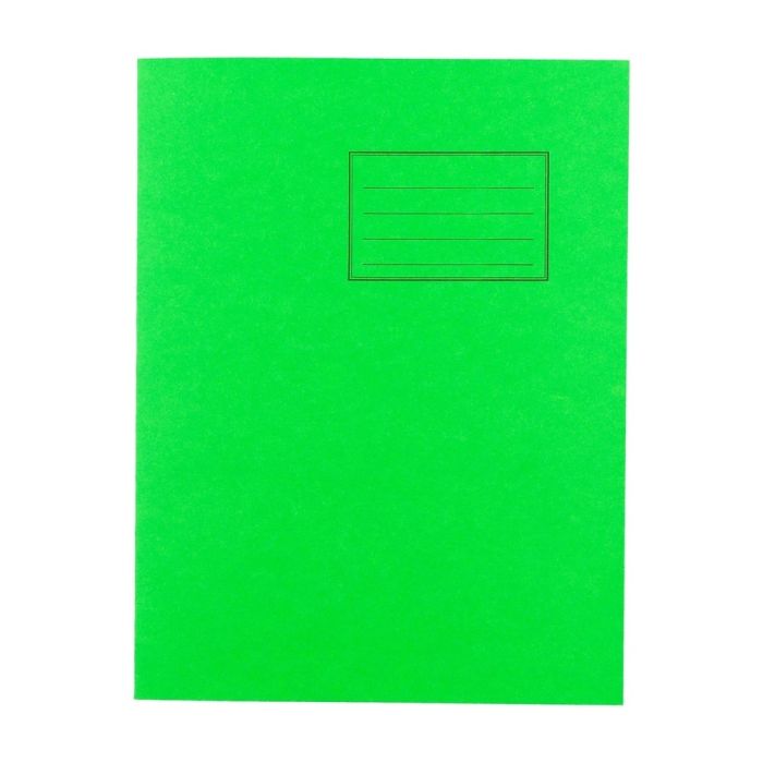 Exercise Books 9 x 7in 32 Page 12mm Feint/Blank Alternate - Vivid Green - Pack of 100