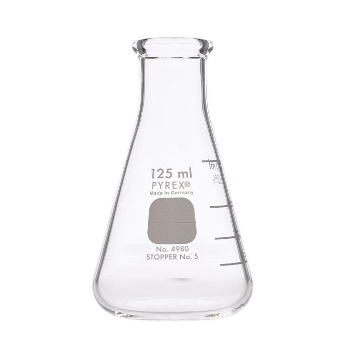 Pyrex® Heavy Duty Narrow Mouth Conical Flask - 125ml - Pk 12
