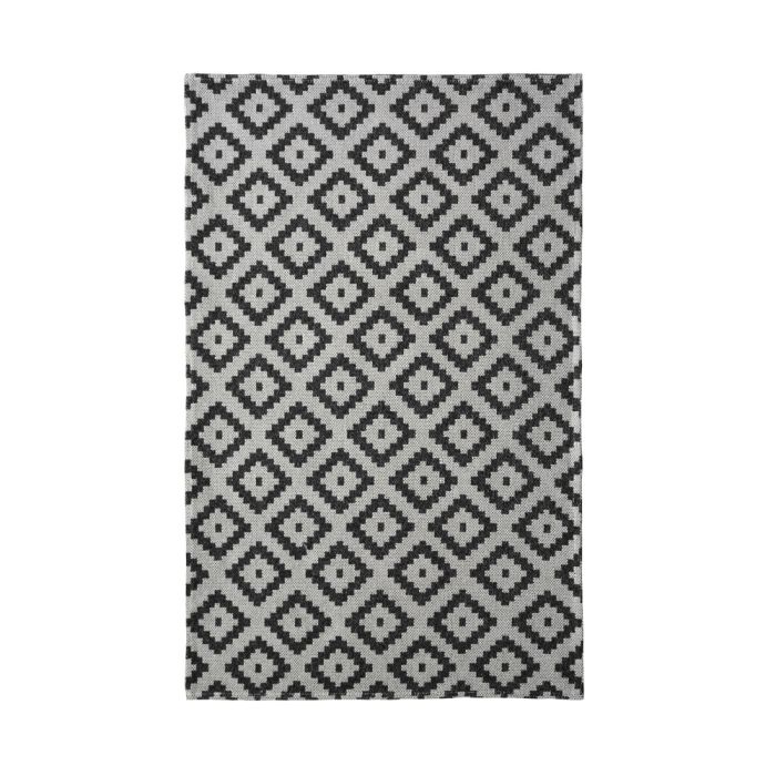 Recycled Cotton Geometric Rug - Extra Large - Black