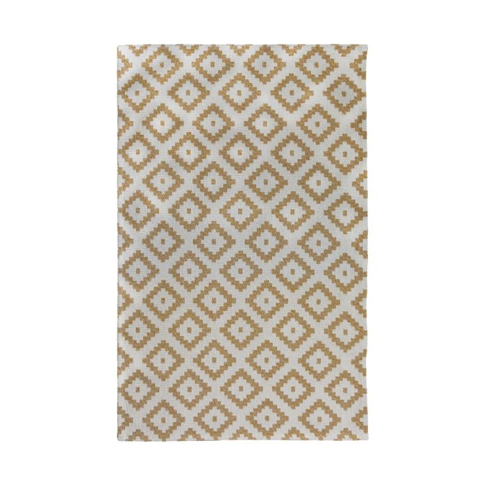 Recycled Cotton Geometric Rug - Extra Large - Ochre