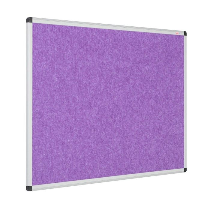 Eco-Colour Resist-a-Flame Aluminium Framed Noticeboard 600 x 900mm - Purple
