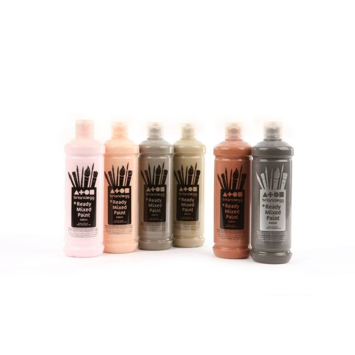 Ready Mixed Paint 600ml Skin Tones Assorted - Pack of 6