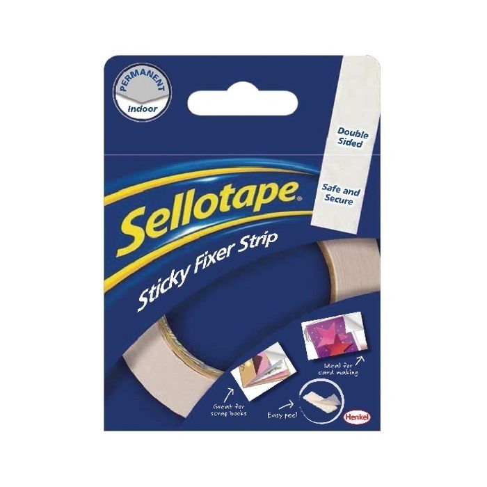 Sellotape Sticky Fixer Strip - 25mm x 3m