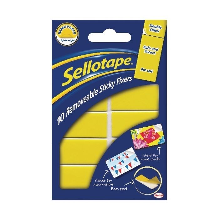 Sellotape Removable Sticky Fixer 20 x 50mm - Pack of 10