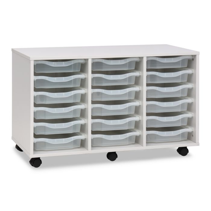 Grey 18 Tray Triple Column Tray Unit