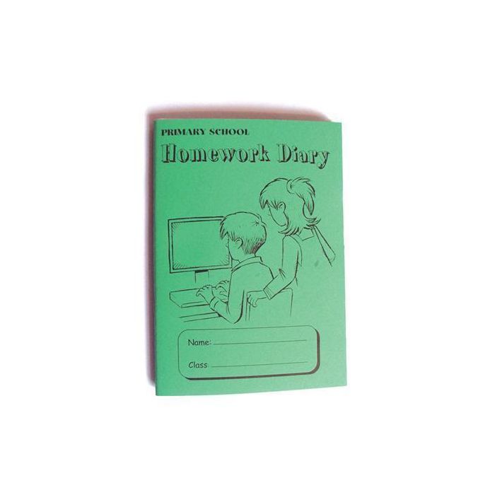 Primary School Homework Diary Green - Pack of 20