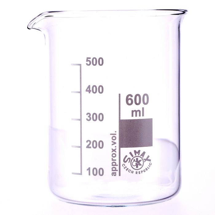 Simax Glass Beaker Squat Form - 600ml - Pack of 10