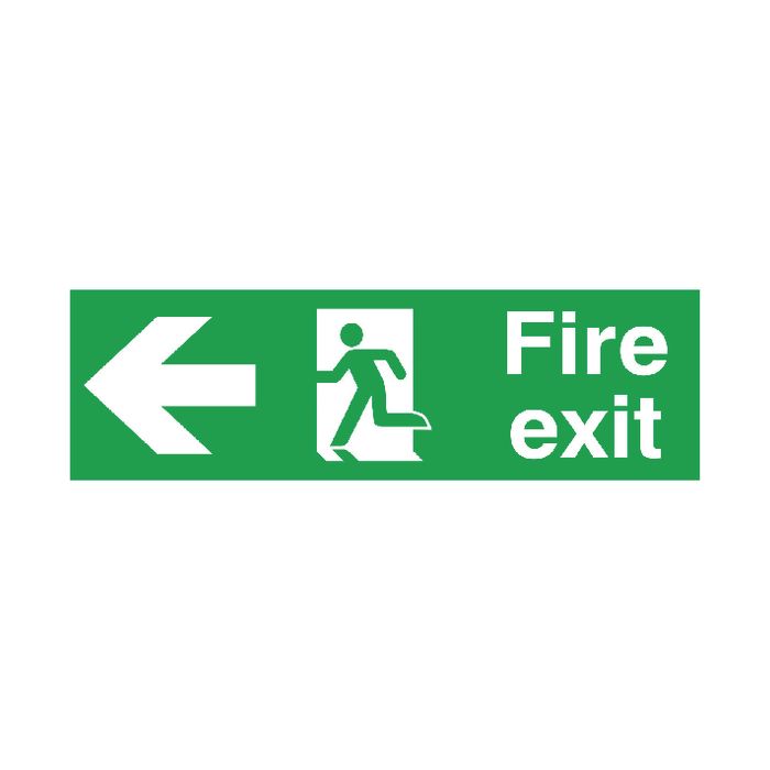 Fire Exit Sign Left 150 x 450mm PVC