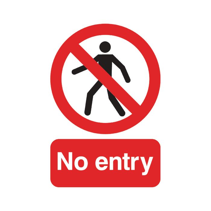 No Entry Sign A5 PVC