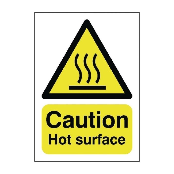 Caution Hot Surface Sign A5 S/A