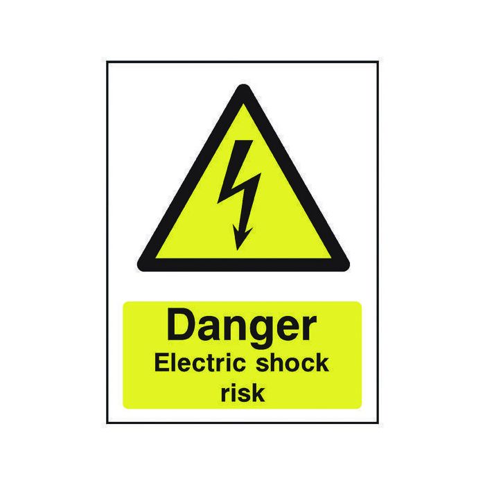 Danger Electric Shock Risk Sign A5 PVC