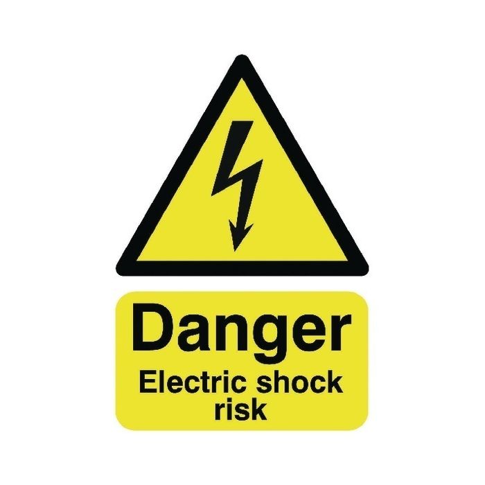Danger Electric Shock Risk Sign A5 S/A