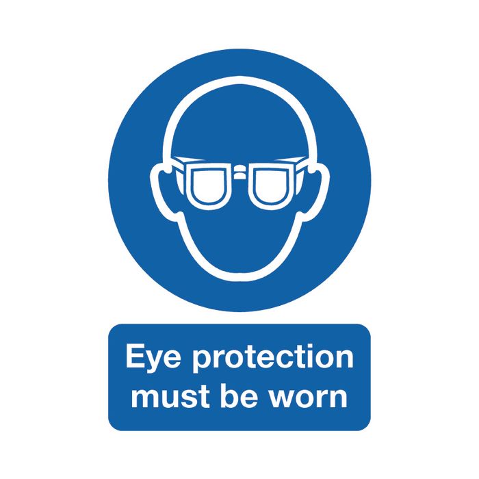 Eye Protection Must Be Worn Sign A4 PVC