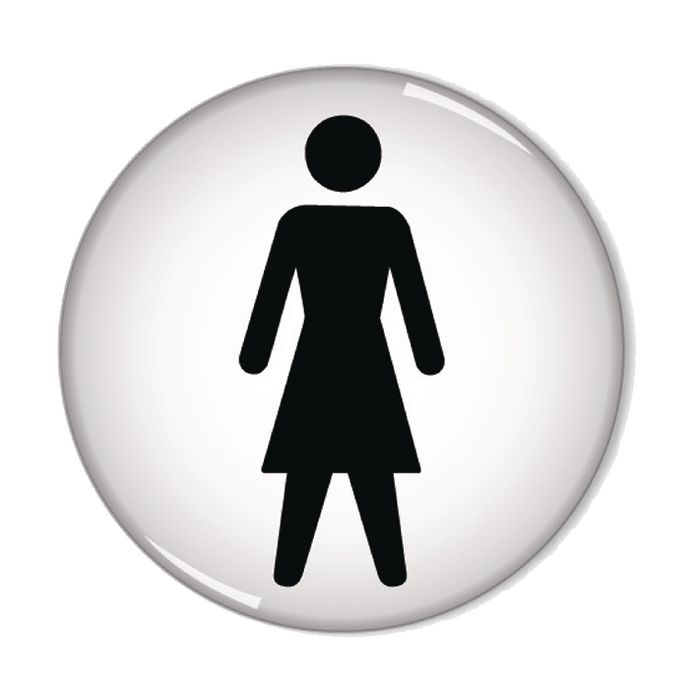 Women Symbol Domed Office Sign 60mm Diameter S/A