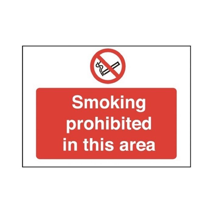 Smoking Prohibited In This Area Sign 450 x 600mm PVC