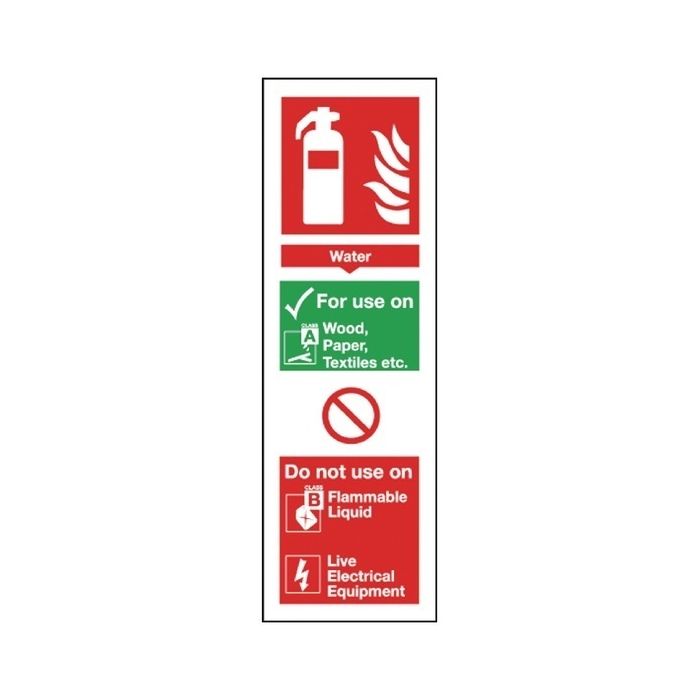 Water Fire Extinguisher Sign 280 x 90mm S/A