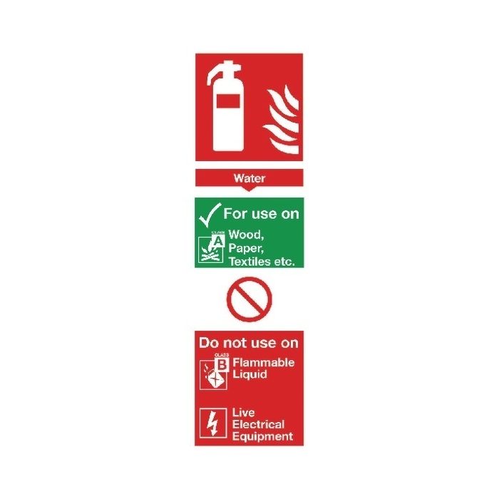 Water Fire Extinguisher Sign 280 x 90mm PVC