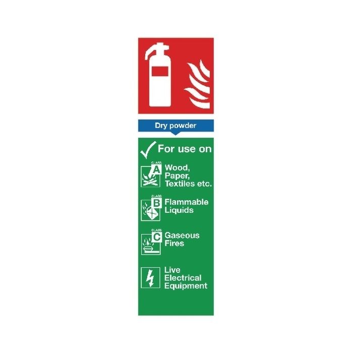 Dry Powder Fire Extinguisher Sign 280 x 90mm PVC