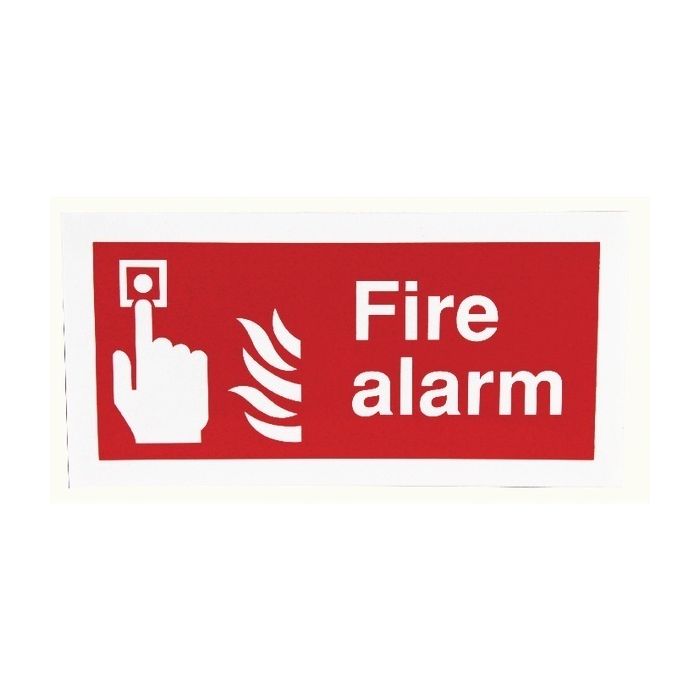 Fire Alarm Sign 100 x 200mm S/A