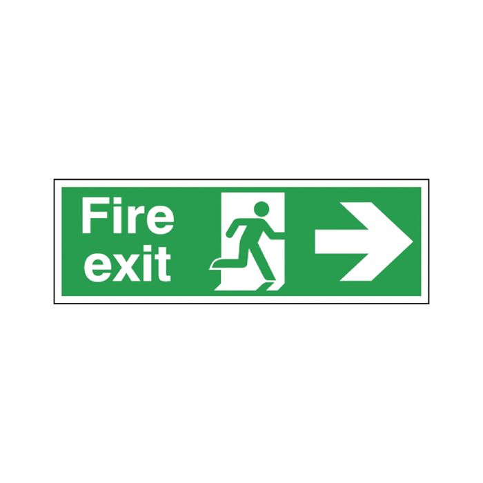 Fire Exit Sign Right 150 x 450mm S/A