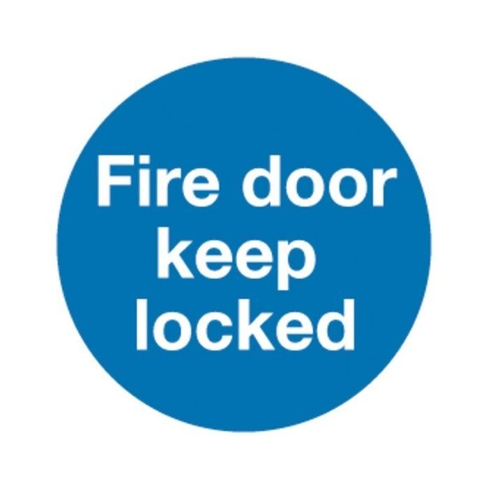 Fire Door Keep Locked Sign 100 x 100mm S/A - Pack of 5