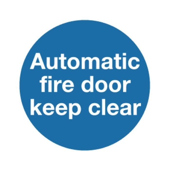 Automatic Fire Door Keep Clear Sign 100 x 100mm S/A - Pack of 5