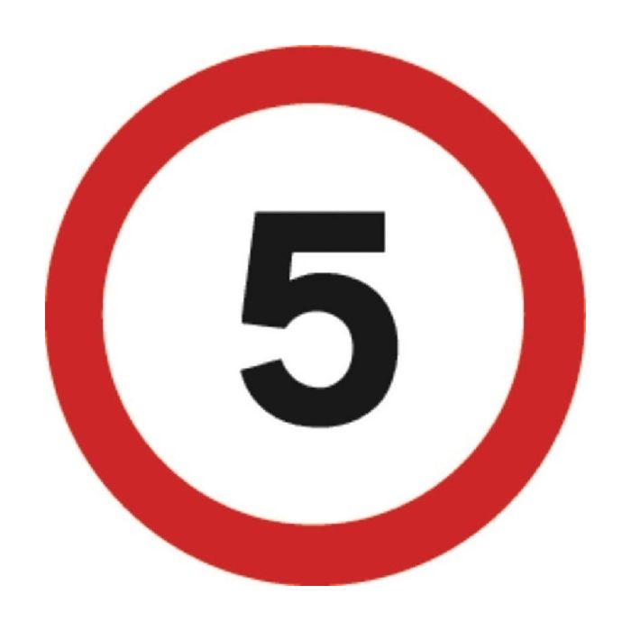 5mph Speed Limit Sign 450 x 450mm PVC