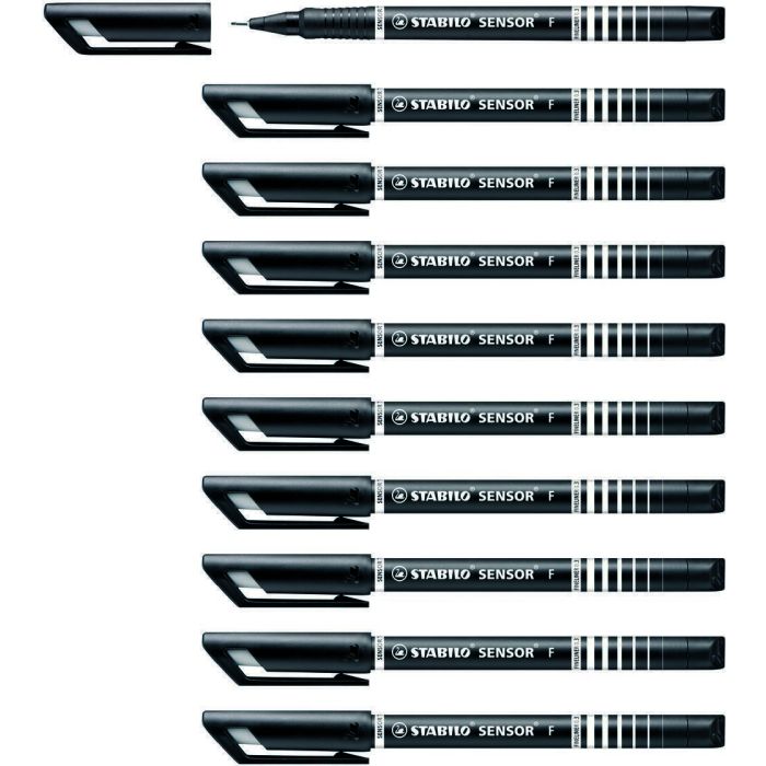 Stabilo Sensor Fine - Black - Pack of 10