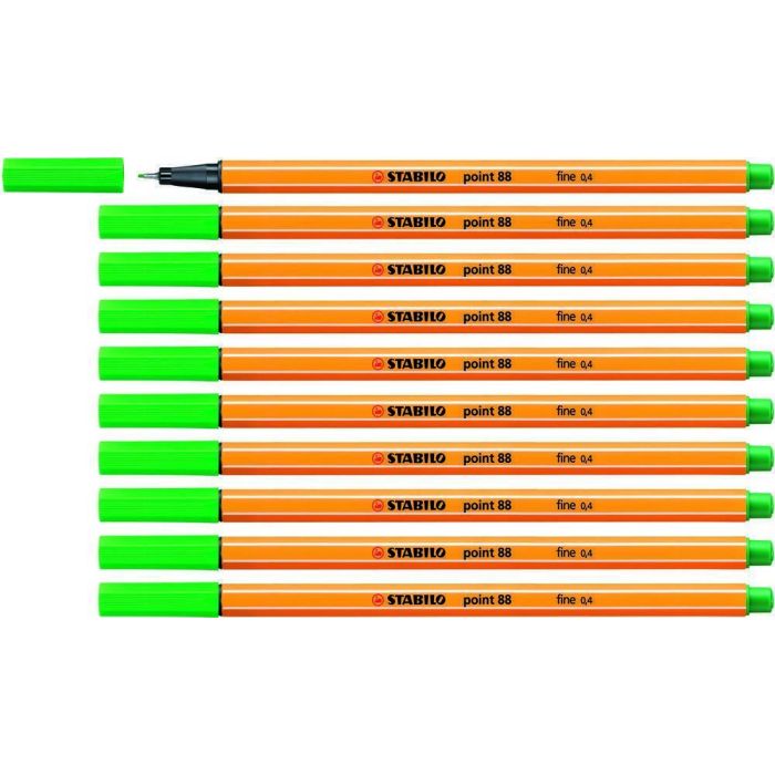 Stabilo Point 88 Fineliner - Green - Pack of 10