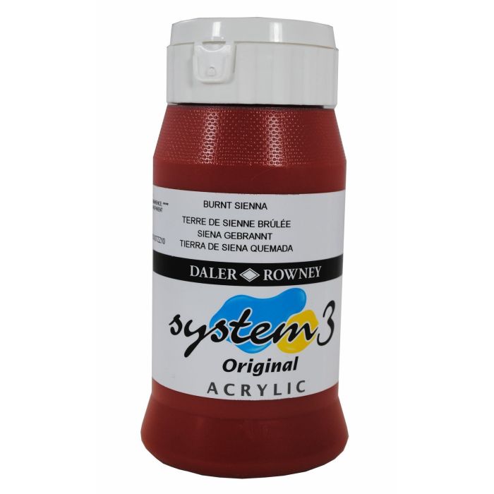 System 3 Acrylic 500ml - Burnt Sienna