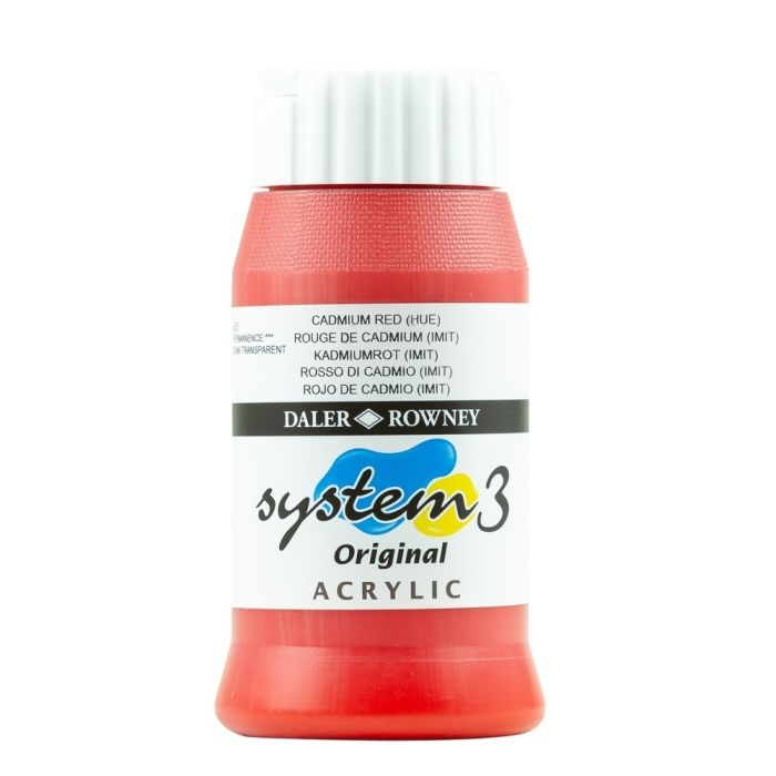 System 3 Acrylic 500ml - Cadmium Red