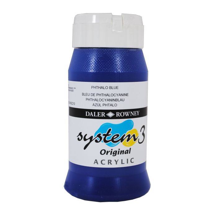 System 3 Acrylic 500ml - Phthalo Blue