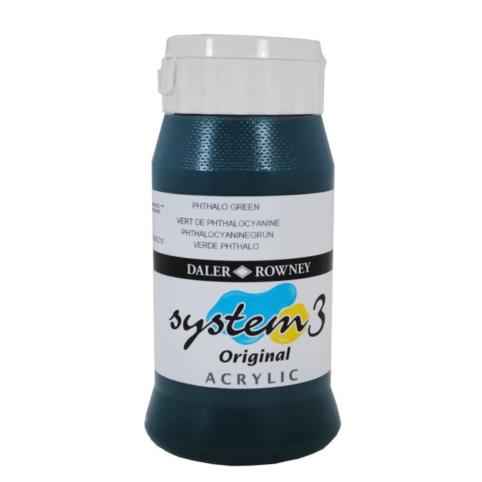 System 3 Acrylic 500ml - Phthalo Green