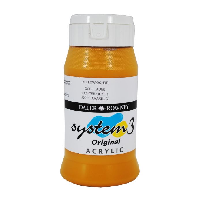 System 3 Acrylic 500ml - Yellow Ochre