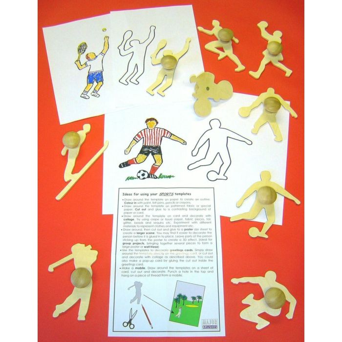 Wooden Sports Templates Set - Pack of 9