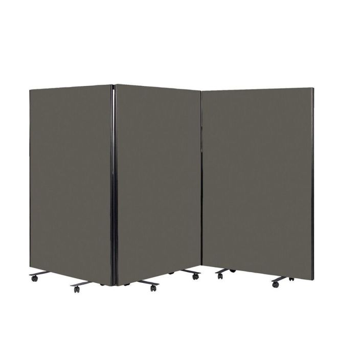 Busyscreen Tripe Safety Partition 1225 x 1200mm Black Trim Loop Nylon Dark Grey