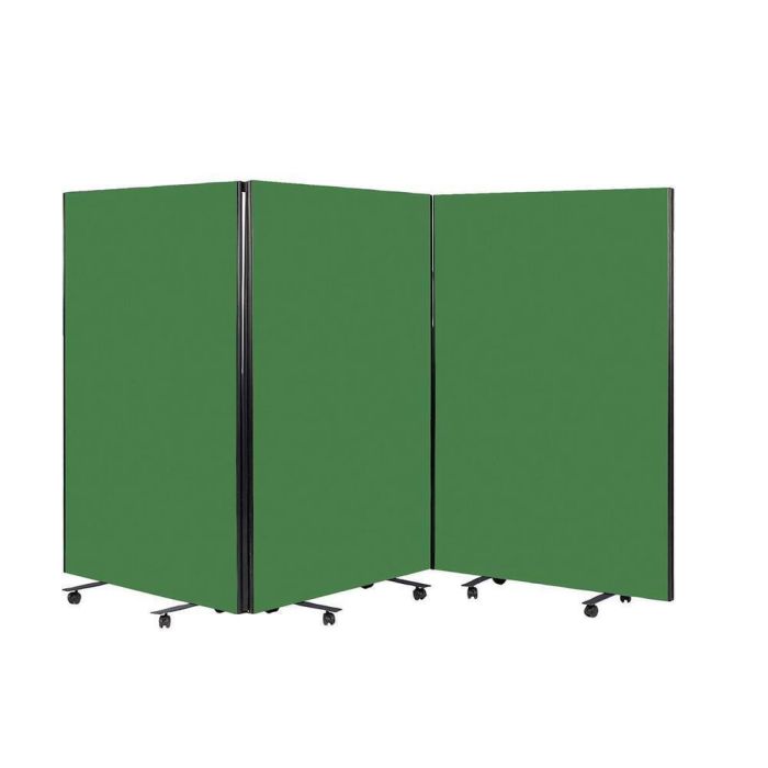 Busyscreen Tripe Safety Partition 1525 x 1200mm Black Trim Loop Nylon Green
