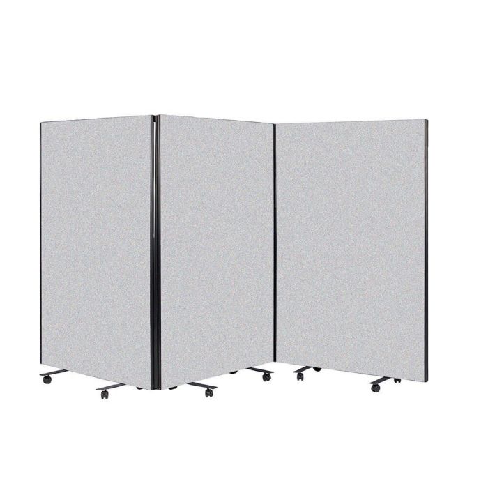 Busyscreen Tripe Safety Partition 1525 x 1200mm Black Trim Woven Glass
